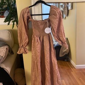 Petal & Pup Tan Long sleeve Midi Dress